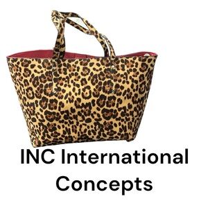 INC International Concepts  Animal Print Large Tote EUC